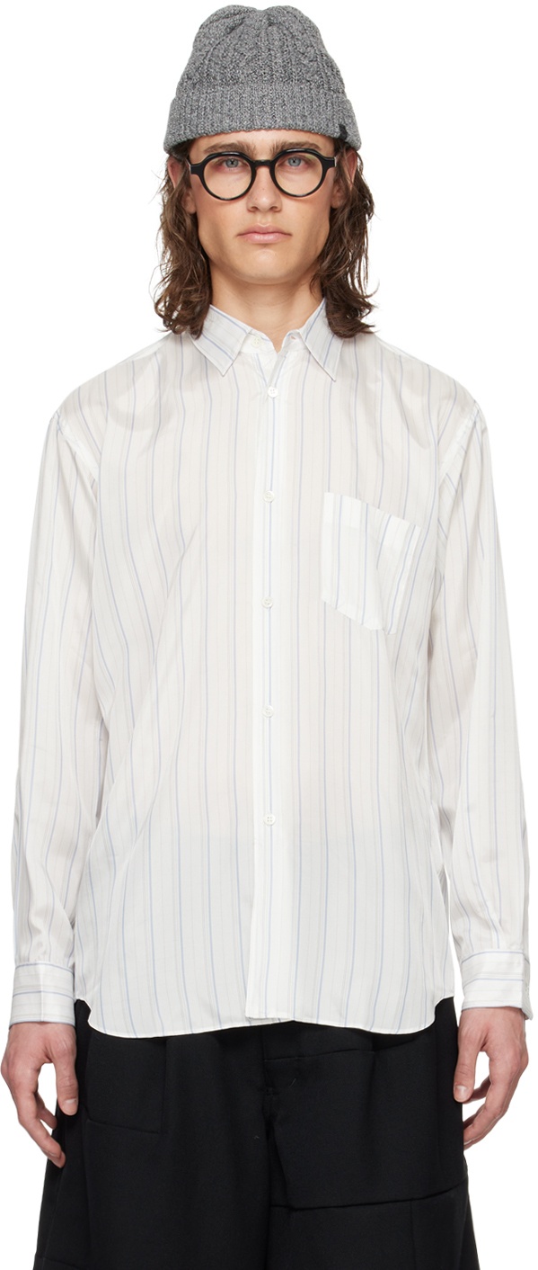 Photo: Comme des Garçons Shirt White Striped Shirt