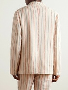 Kardo - Unstructured Striped Cotton-Canvas Suit Jacket - Neutrals