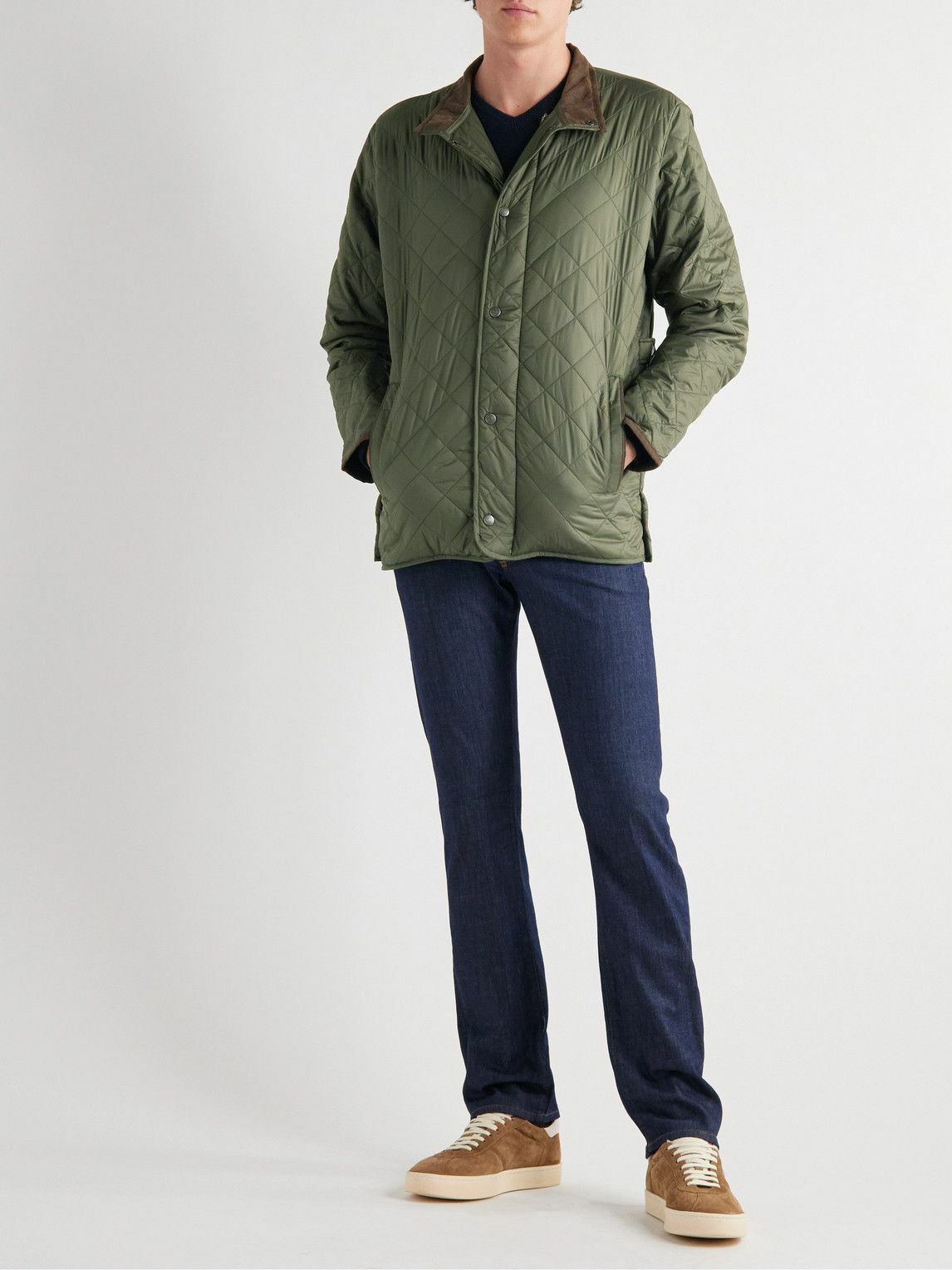 Peter Millar Suffolk FleeceLined Quilted Shell Jacket Green Peter