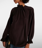 Victoria Beckham Ruffled silk crêpe de chine top