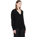 BALMAIN Black V-Neck Light Sweater