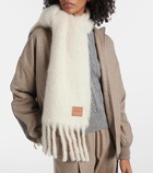 Loewe Fringed mohair and wool-blend scarf