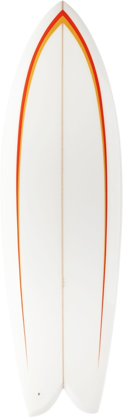 Photo: Stockholm (Surfboard) Club White & Orange 'Kid' Fish Surfboard, 5 ft 8 in