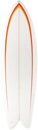 Stockholm (Surfboard) Club White & Orange 'Kid' Fish Surfboard, 5 ft 8 in