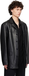 1017 ALYX 9SM Black Four Button Leather Blazer