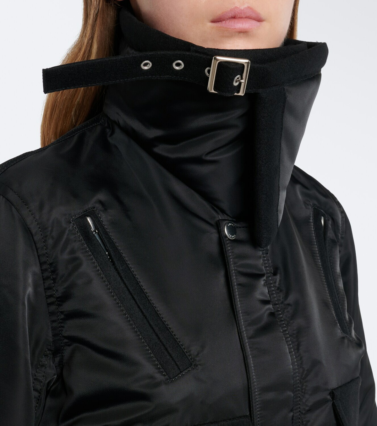 Sacai Wool-trimmed blouson jacket