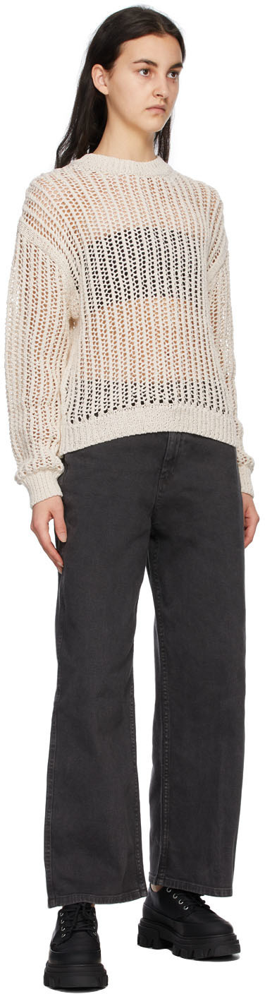 AMOMENTO Off-White Crochet Pullover AMOMENTO