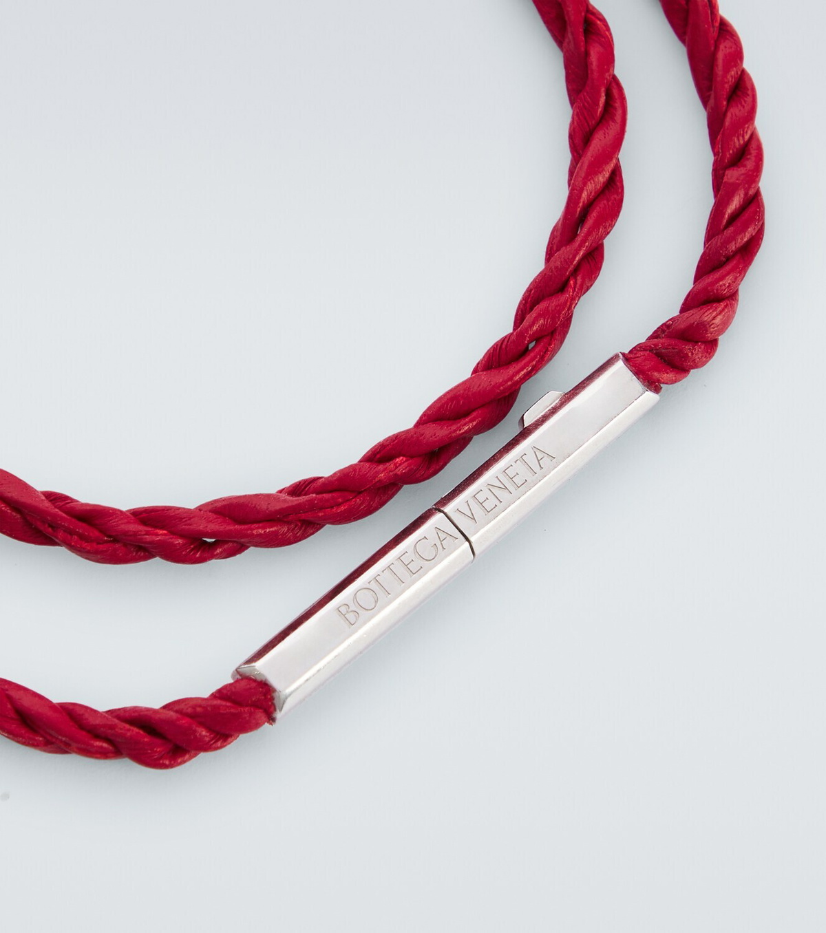 Bottega Veneta Knot sterling silver and leather bracelet