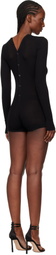 Mugler Black Knit Cotton Bodyshort