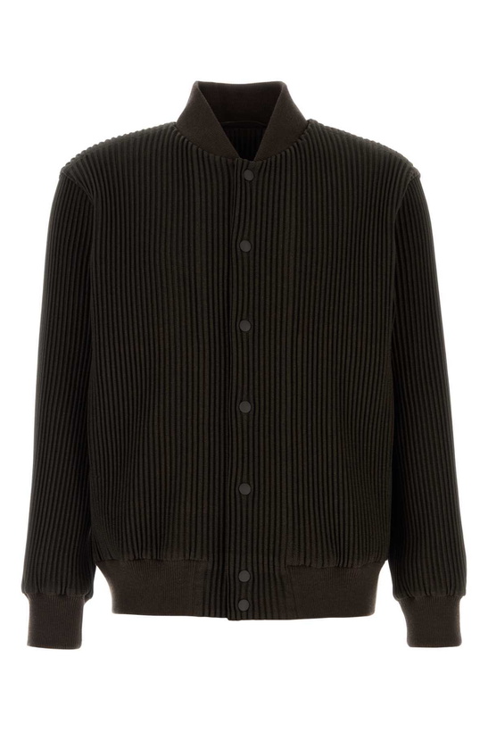 Photo: Homme Plissé Issey Miyake Dark Brown Polyester Bomber Jacket