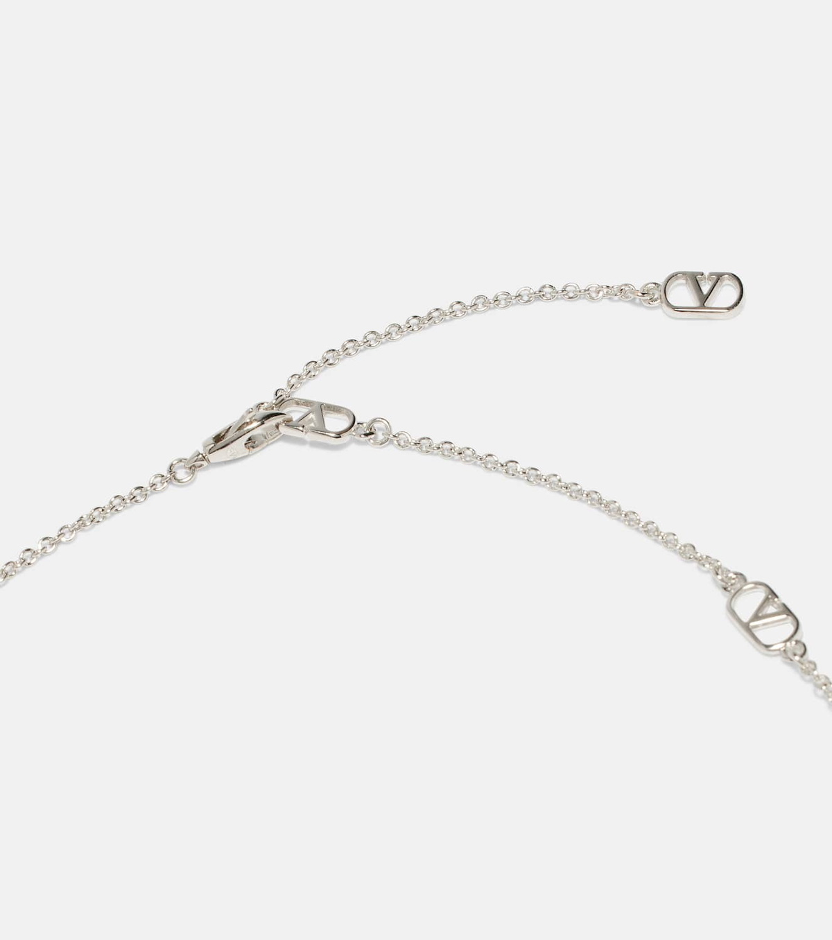Valentino Ovalette VLogo embellished necklace