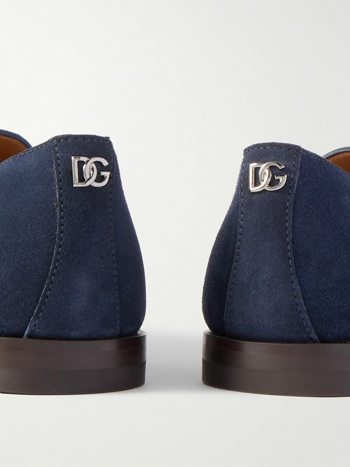 Dolce&Gabbana - Logo-Embellished Suede Loafers - Blue