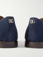Dolce&Gabbana - Logo-Embellished Suede Loafers - Blue