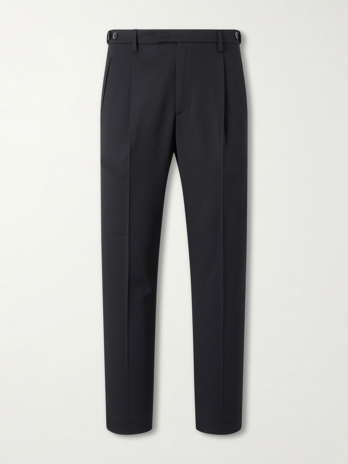 Barena - Straight-Leg Pleated Wool-Blend Gabardine Trousers - Black