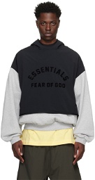 Fear of God ESSENTIALS Gray & Black Layered Hoodie
