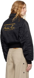 Martine Rose Black Shrunken Bomber Jacket