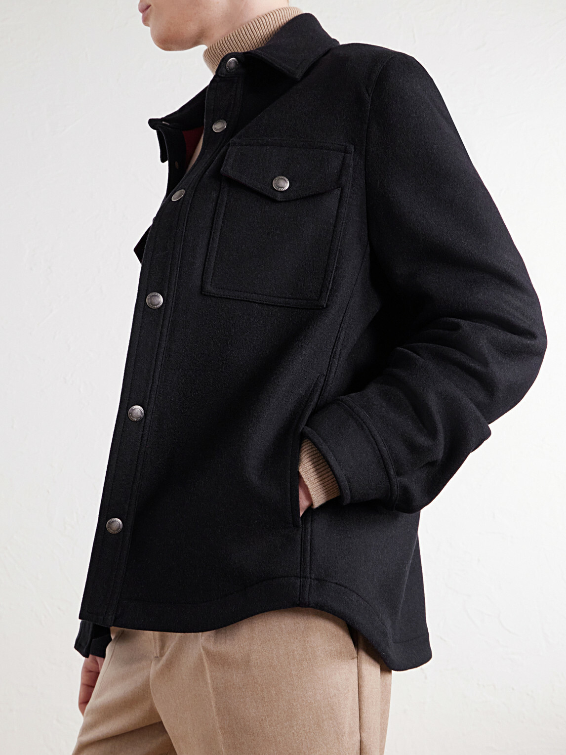 Brunello Cucinelli - Wool-Felt Overshirt - Black