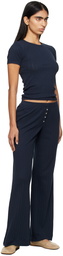 LESET Navy Pointelle Boxer Lounge Pants