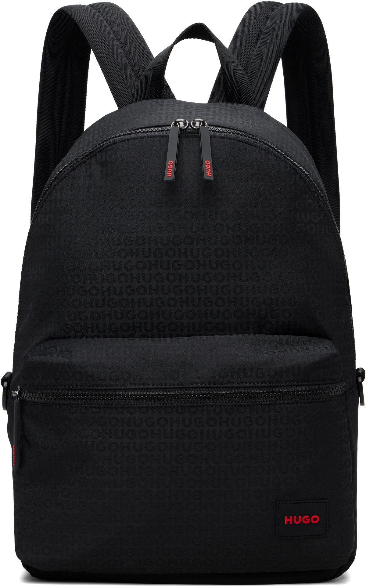Hugo Black Logo Patch Backpack