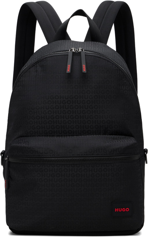 Photo: Hugo Black Logo Patch Backpack