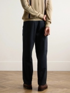 Noah - Straight-Leg Pleated Cotton-Twill Trousers - Black