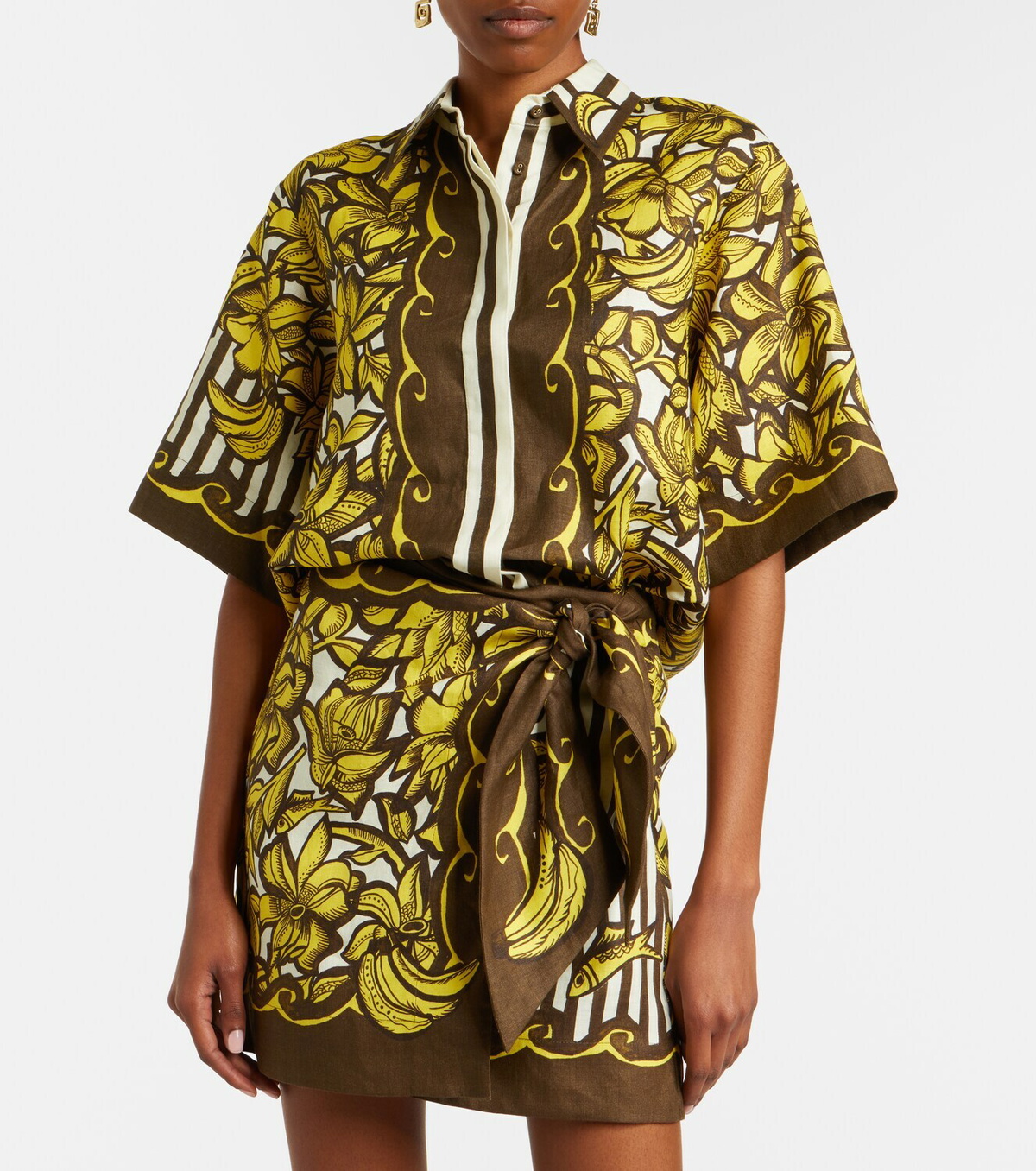 Alémais Mona floral hemp shirt