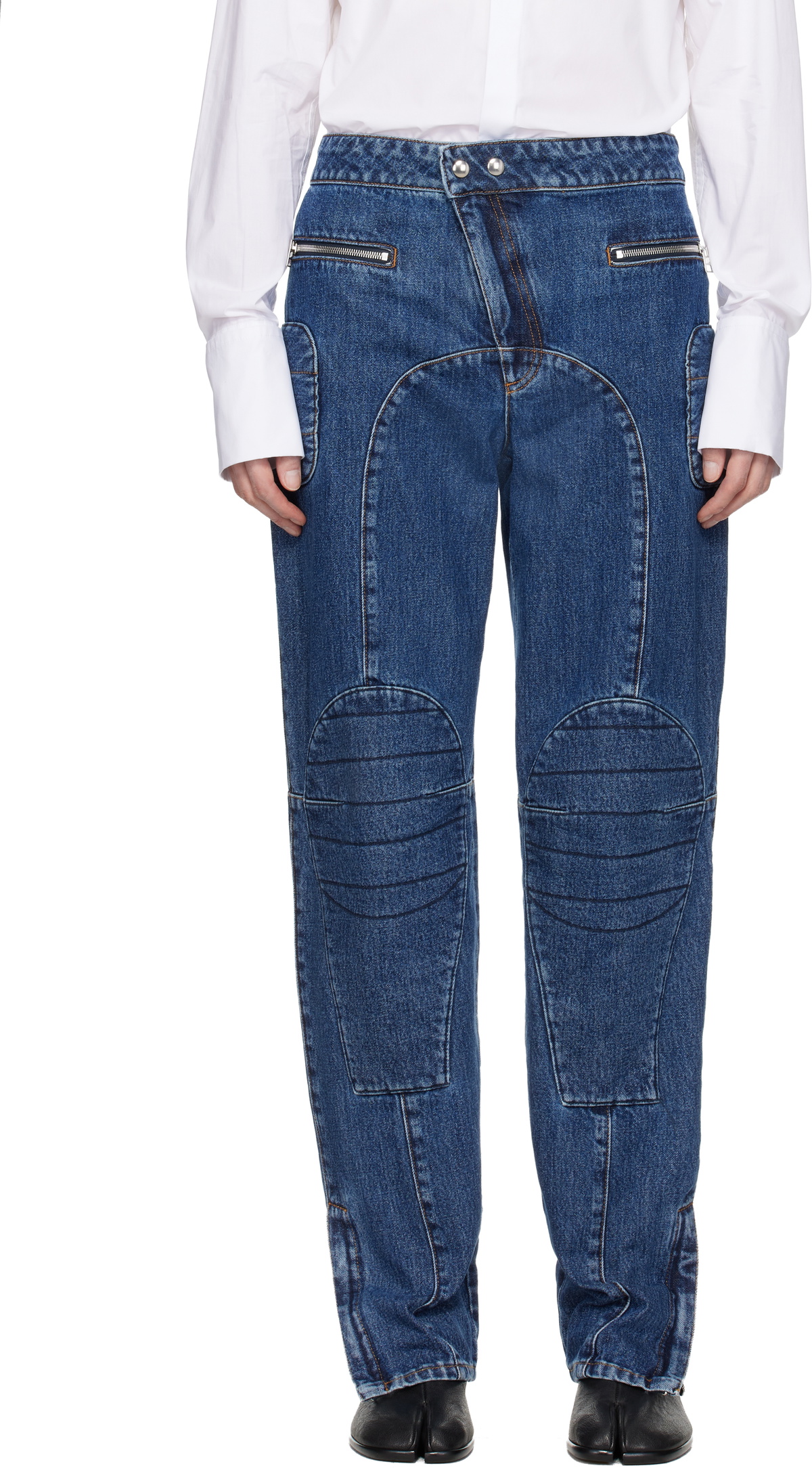 Jean Paul Gaultier Blue Patchwork Jeans