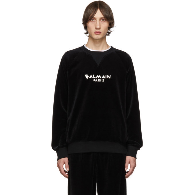 Photo: Balmain Black Velvet Logo Sweatshirt