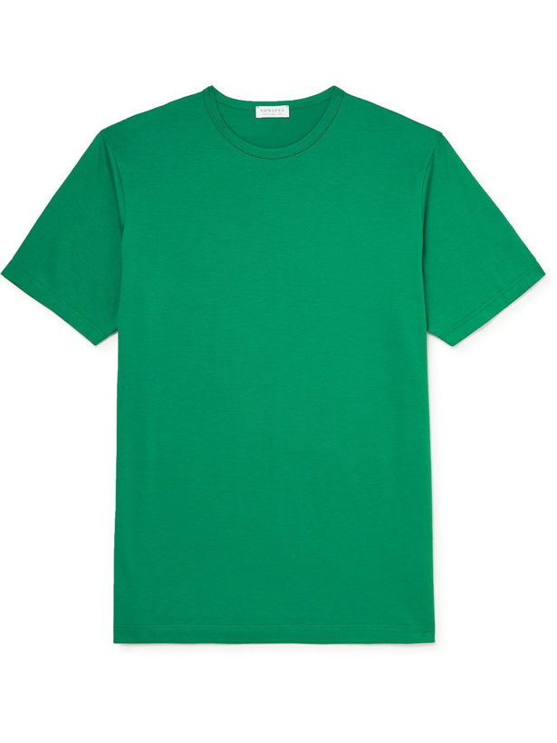 Photo: Sunspel - Slim-Fit Cotton-Jersey T-Shirt - Green