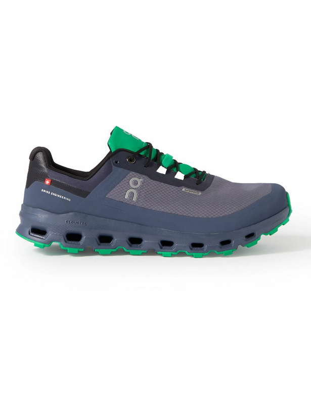 Photo: ON - Cloudvista Waterproof Rubber-Trimmed Mesh Sneakers - Blue