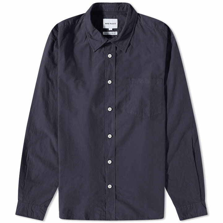 Photo: Norse Projects Men's Osvald Tencel Shirt in Dark Navy