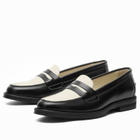 Duke + Dexter Women's Wilde Penny Loafer in Black/White