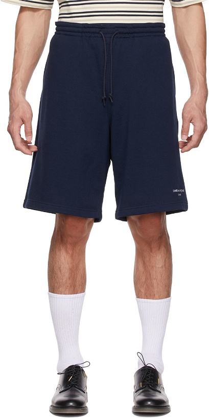Photo: Comme des Garçons Homme Navy Cotton Shorts