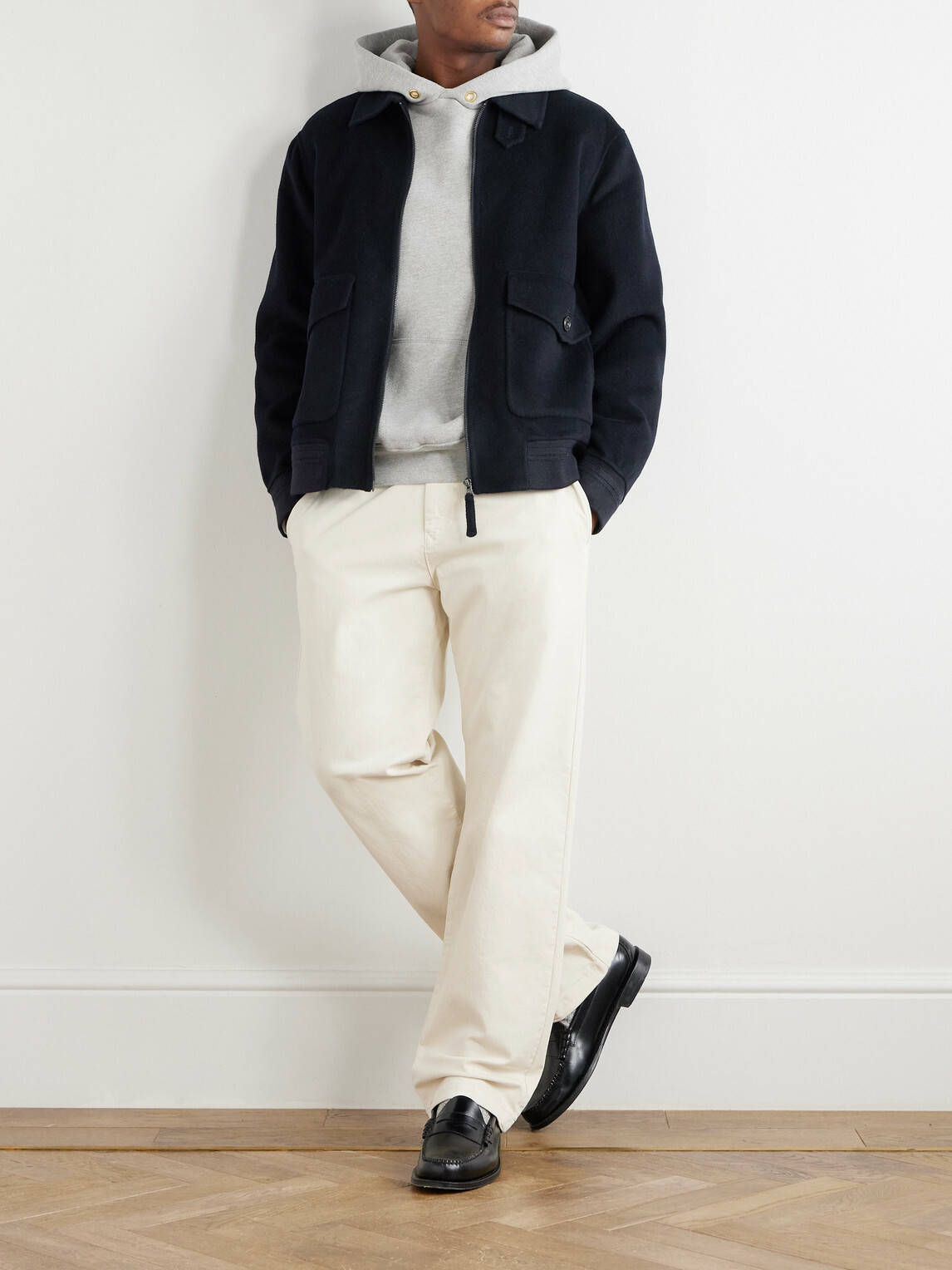 Hartford - Doug Double-Faced Wool-Blend Jacket - Blue
