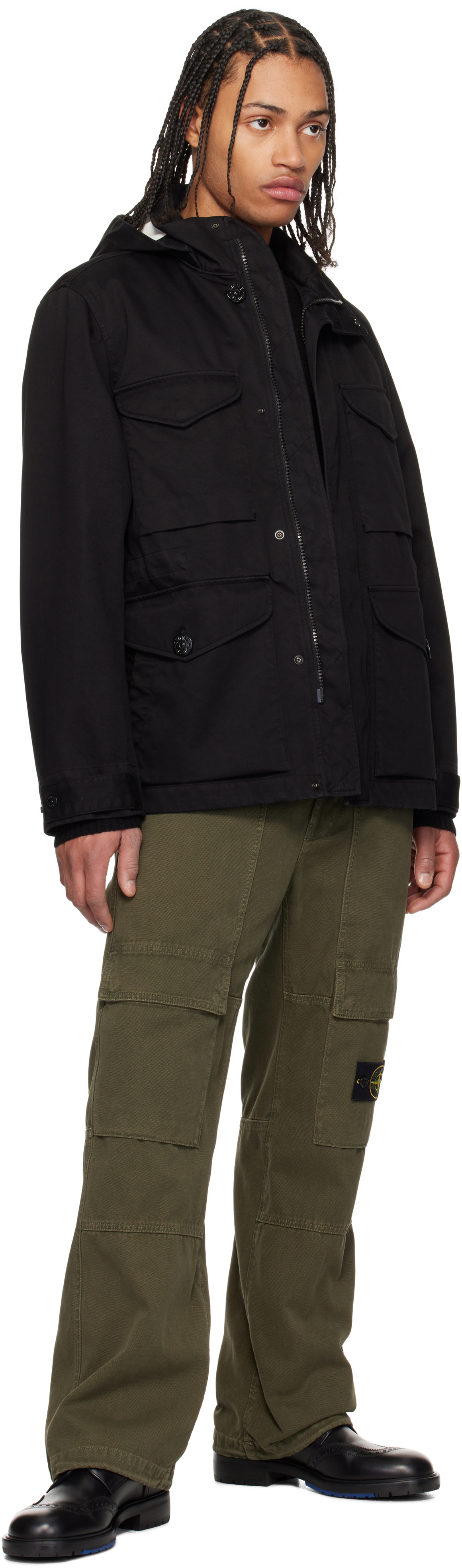 Stone Island Black Field Raso Gommato 3L Jacket Stone Island