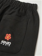 KENZO - Tapered Logo-Embroidered Cotton-Jersey Sweatpants - Black