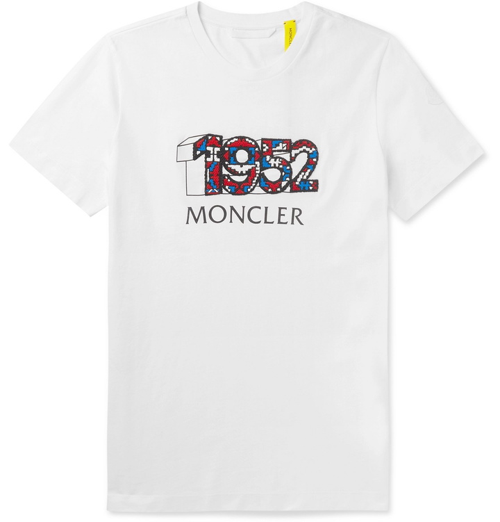 Photo: Moncler Genius - 2 Moncler 1952 Logo-Detailed Cotton-Jersey T-Shirt - White