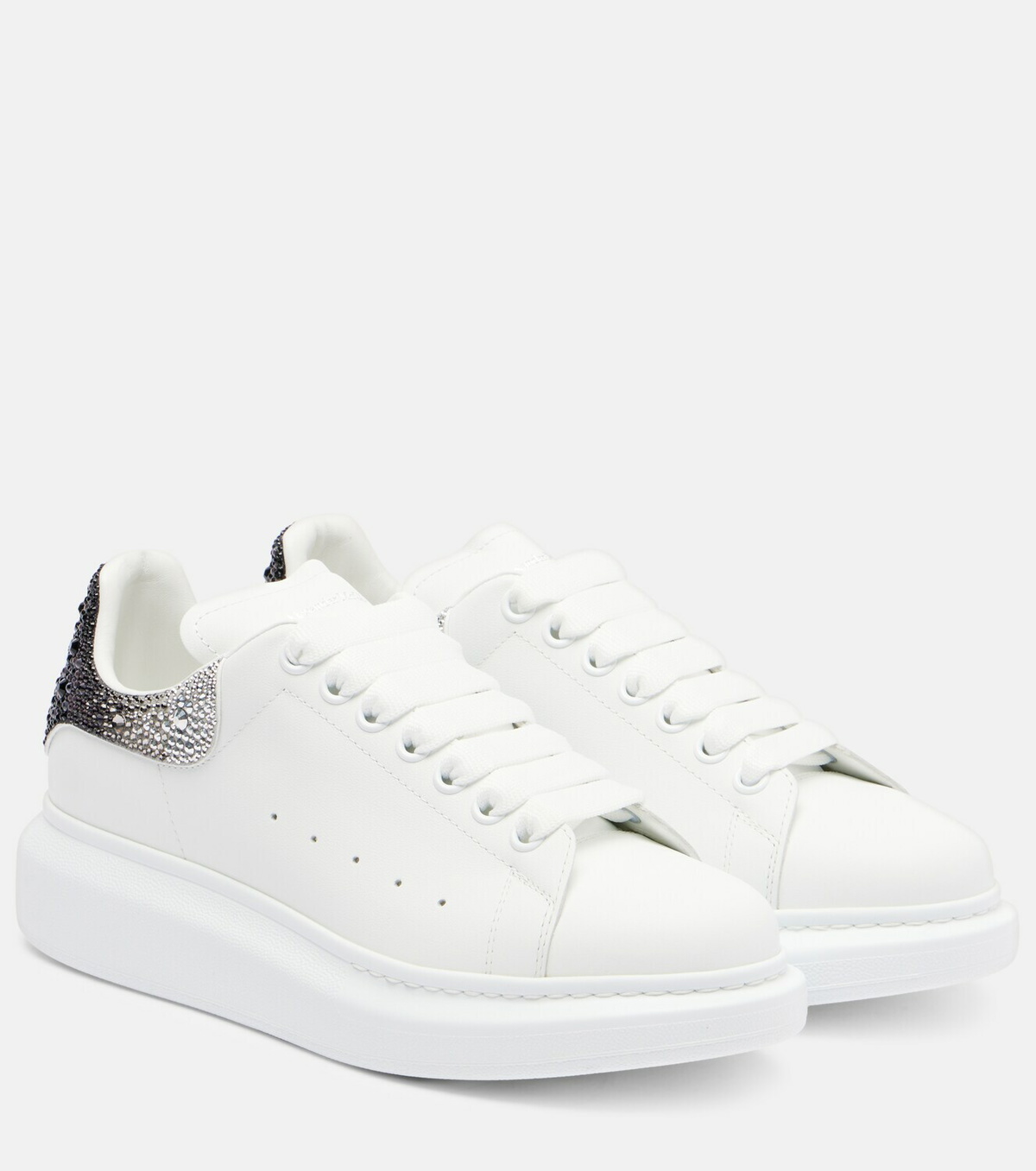 McQueen Oversized embellished leather sneakers