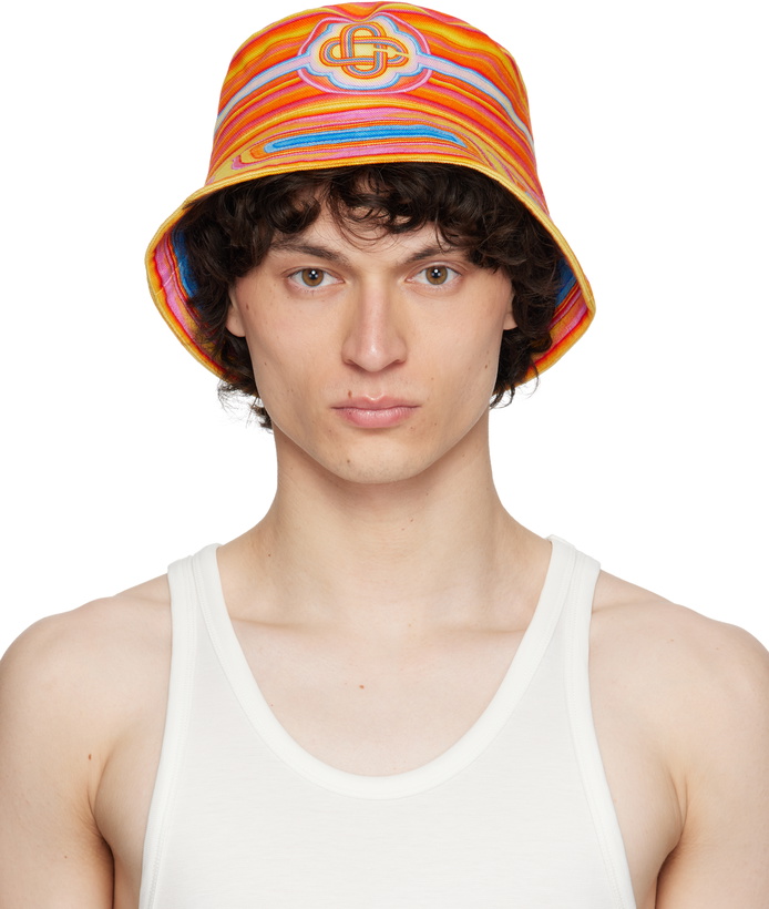 Photo: Casablanca Multicolor Low Rider Printed Denim Bucket Hat
