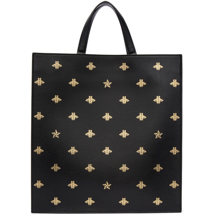 Photo: Gucci Black Leather Bees Tote 