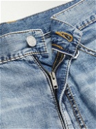 Mastermind World - Logo-Embroidered Straight-Leg Denim Shorts - Blue