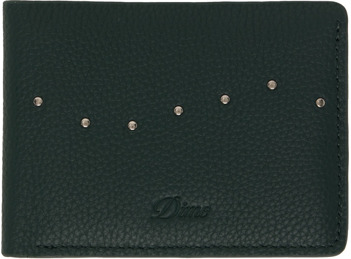 Photo: Dime Green Studded Bifold Wallet