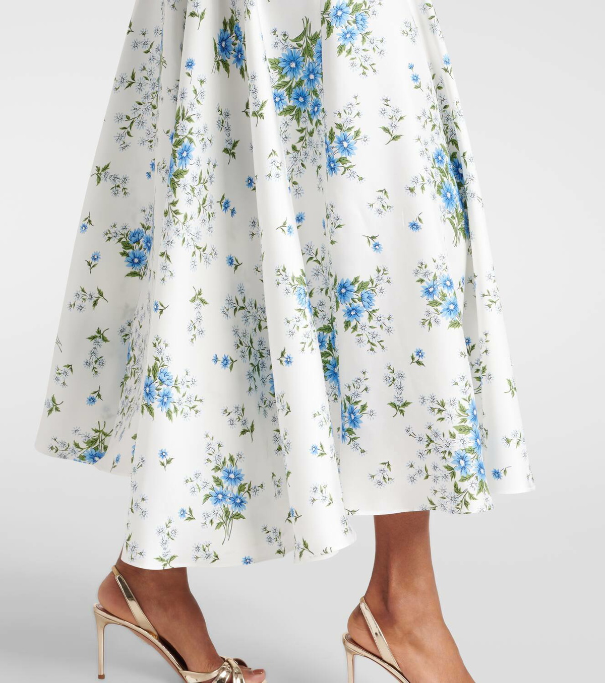 Rodarte Satin and broderie anglaise maxi dress