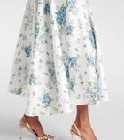 Rodarte Satin and broderie anglaise maxi dress