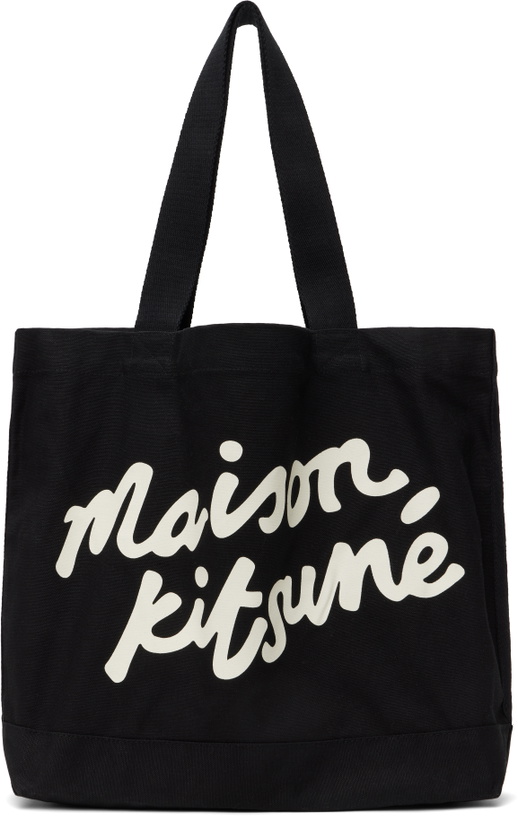 Photo: Maison Kitsuné Black 'Maison Kitsuné' Handwriting Tote