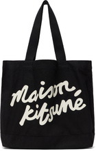Maison Kitsuné Black 'Maison Kitsuné' Handwriting Tote