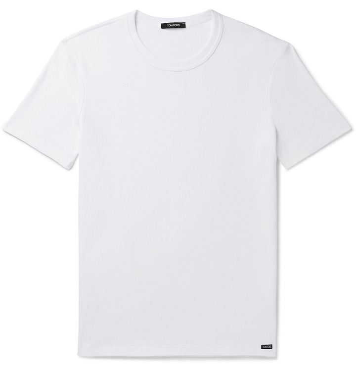 Photo: TOM FORD - Stretch-Cotton Jersey T-Shirt - White