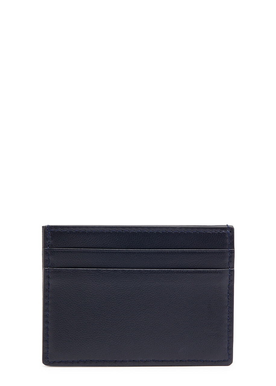 Valentino Toile Iconographe Logo Leather Card Holder - Blue - One Size