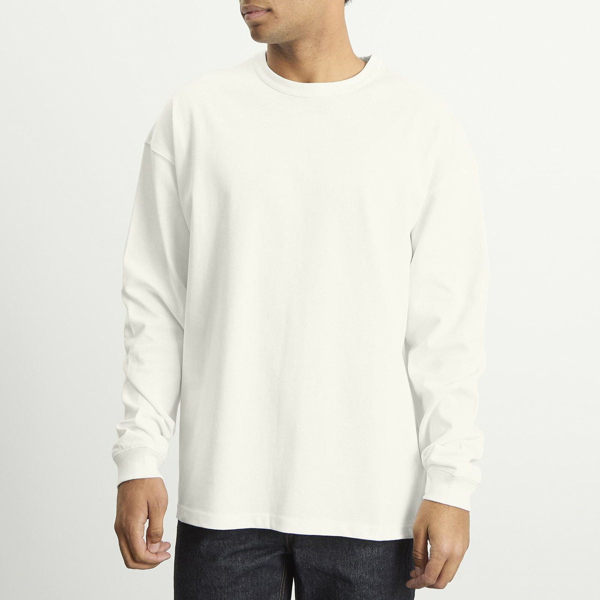 FrizmWORKS Men's OG Double Rib Longsleeve T-Shirt in White