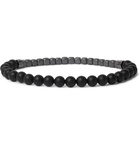 Hugo Boss - Barden Agate, Hematite and Silver-Tone Beaded Bracelet - Black